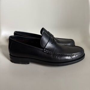 To Boot Black Leather Penny Loafers